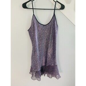 Vintage Jones New York Nightgown  Sheer Lace Trim Multicolor Size Large